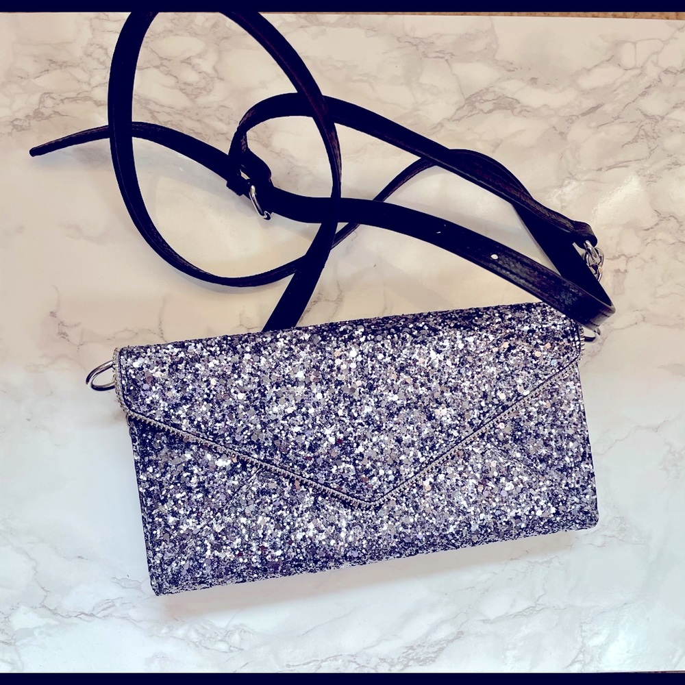 Rebecca Minkoff Glitter Cleo Wallet on Chain
